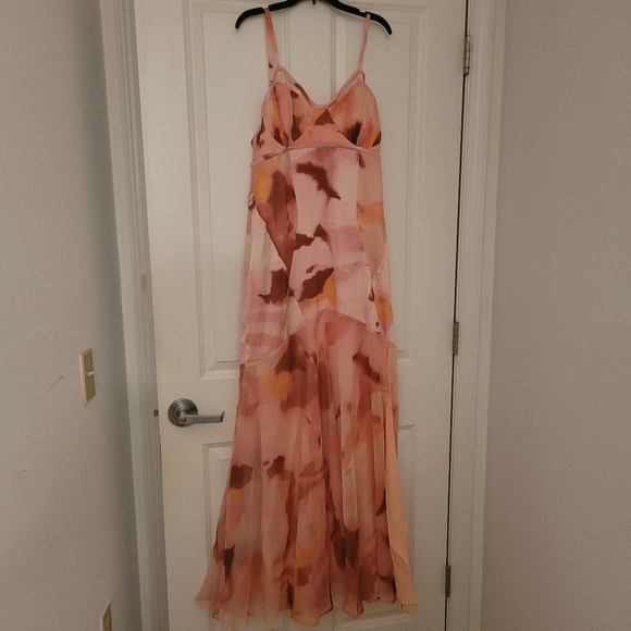 ASOS Abstract Pink Maxi Dress Size 12 - Picture 2 of 6